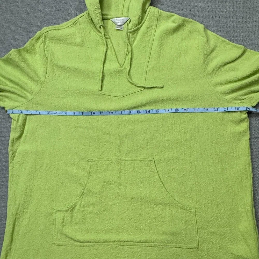 CJ Banks Baja Hoodi Womens Size 1X Yellow Greene Long Sleeve Pullover Cotton - Picture 11 of 16